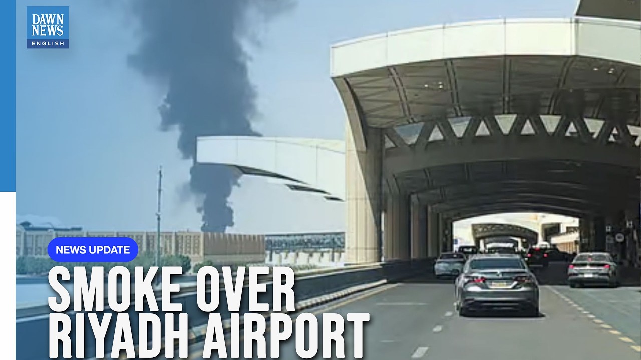 Flames, Black Smoke Seen Near Riyadh&rsquo;s King Khalid Airport | Saudi Arabia | Dawn News English