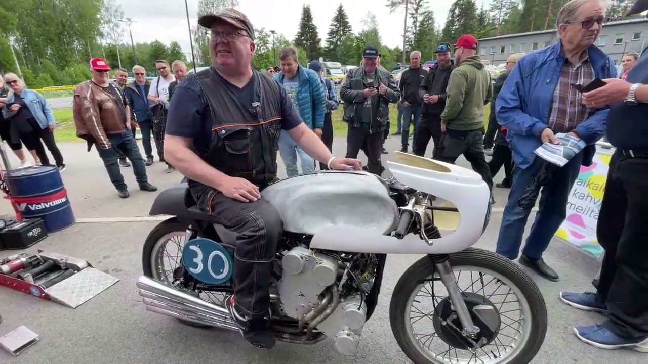 Premier V8 pyörän käynnistys, Tepi Länsivuoren viimeinen startti kilpapyörällä.