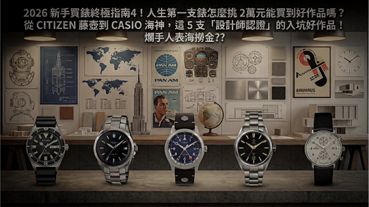 2026 新手買錶終極指南(四)！2萬元內人生第一支錶怎麼挑？從 Citizen 藤壺到 Casio 海神，這 5 支「設計師認證」的入坑神作！ | 爛手人設計師雞米