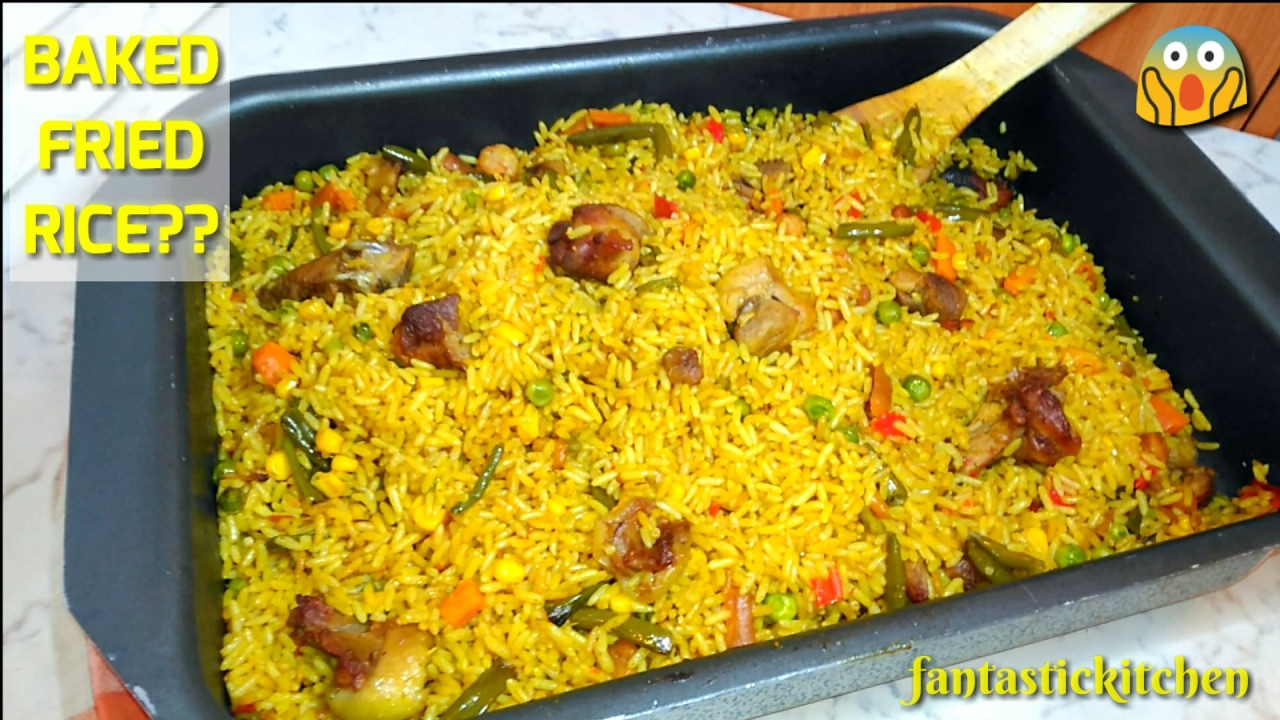 Fried rice baked in the oven! Very fast and easy to put together.