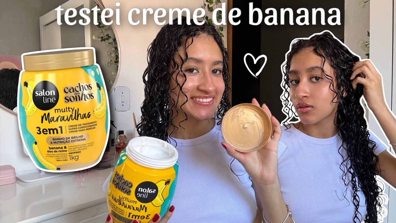 testei o CREME de banana da salon line no meu cabelo *creme 3 em 1*🍌🍌