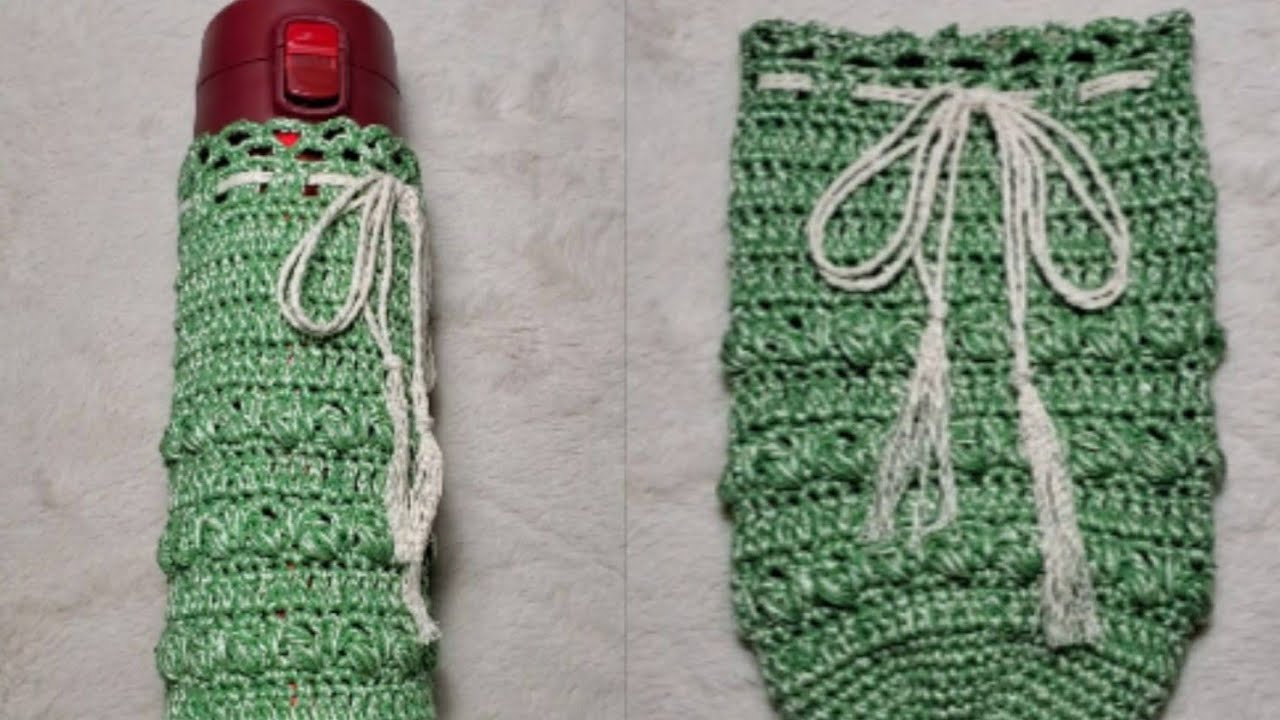 DIY CROCHET CAPA PARA GARRAFA TÉRMICA COM DICAS MUITO FÁCIL DE FAZER