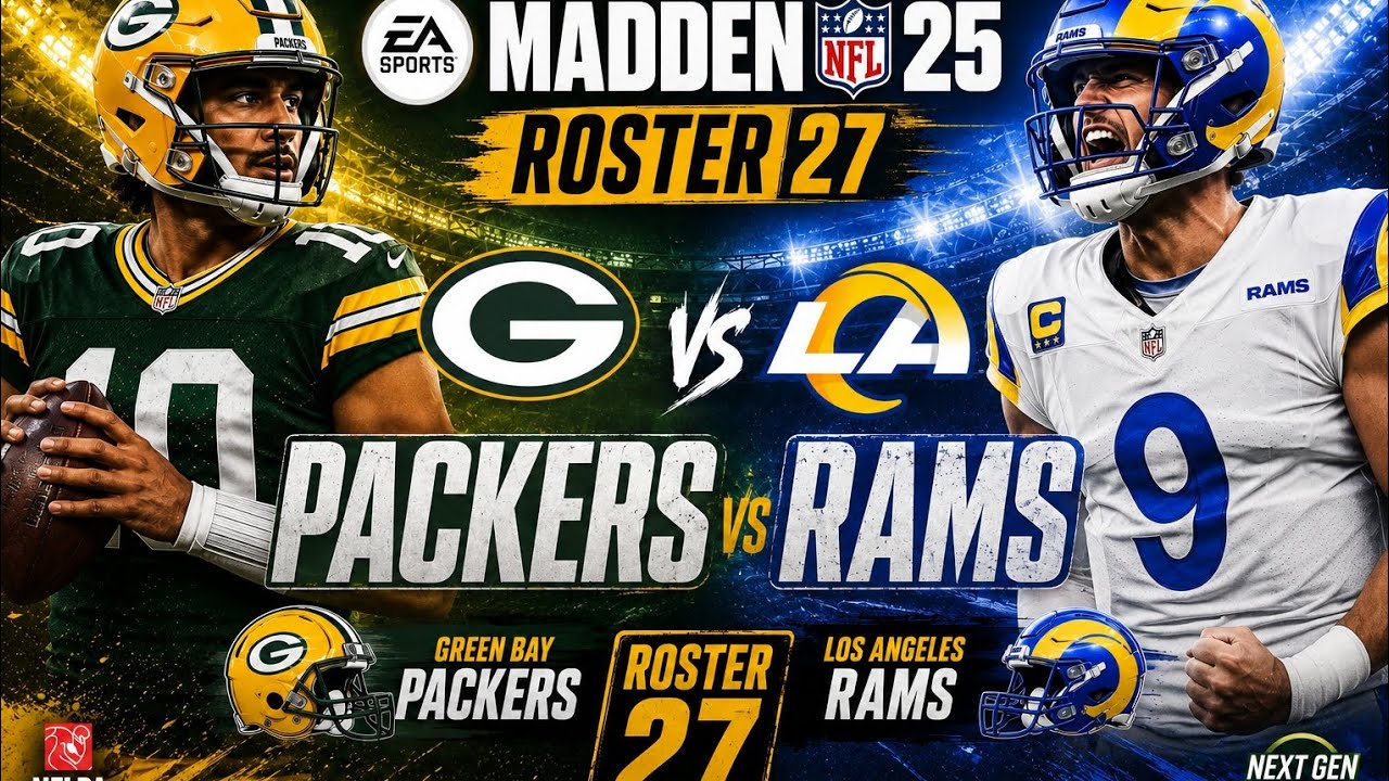 Packers vs Rams. Madden NFL 25 roster 27. Gameplay PS4