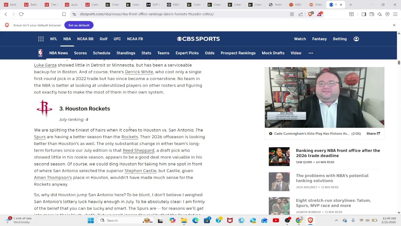 CBS decided to rank every NBA team front office so LET'S TAKE A LOOK!!!