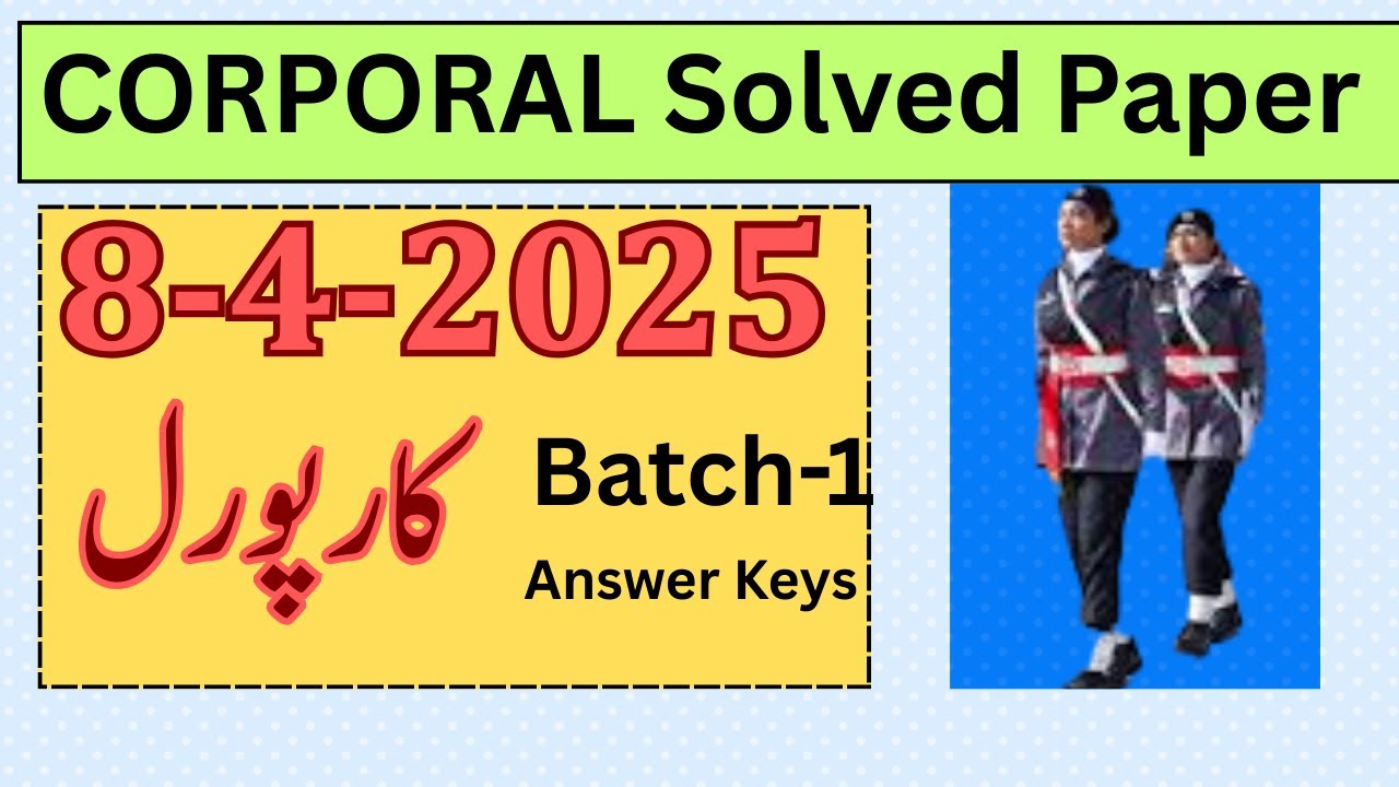 Asf Corporal Today Paper | Corporal Answer Keys | Corporal fully solved paper | Cor[poral Batch-1