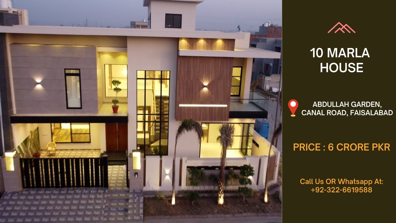 10 Marla Royal Palace in Abdullah Garden, Faisalabad for Sale | 6 Crore Ka Most Luxurious Bungalow