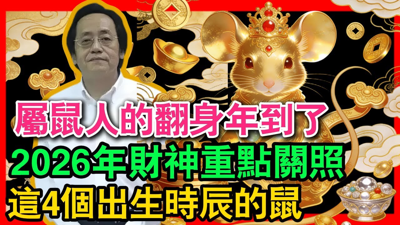 屬鼠人的翻身年到了！2026 年財神重點關照，這 4 個出生時辰的鼠，錢越賺越順，擋都擋不住！  #倪海厦 #屬鼠人 #2026運勢 #木火通明 #生肖鼠運勢 #三合火局 #流年財運