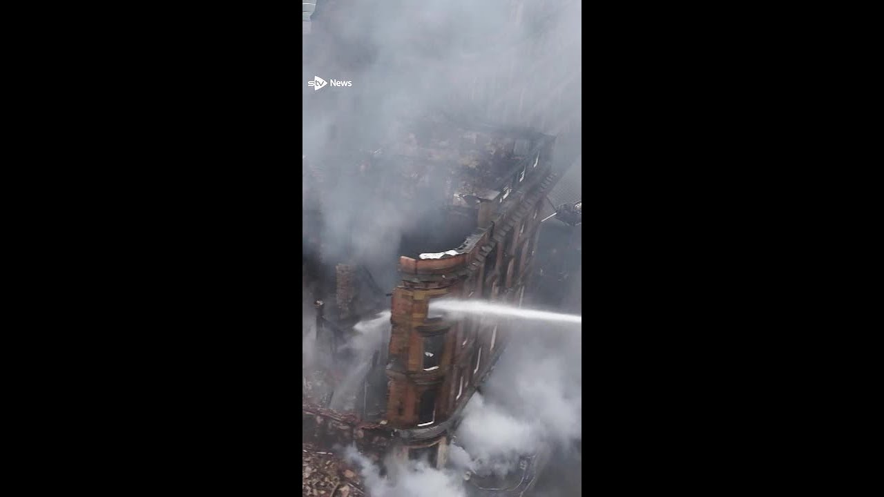 Facade of fire-ravaged building in Glasgow to be demolished #shorts #news #update #fire