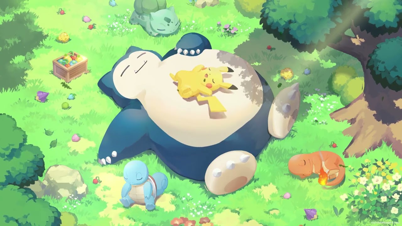 Snorlax & Pikachu Forest Lofi 🌿 Cozy Pokémon Ambience for Sleep & Study
