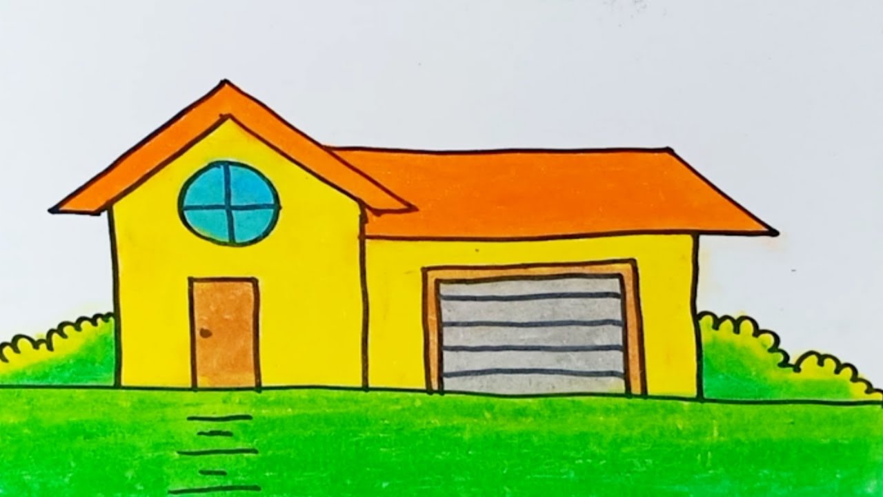 How to Draw a House Scenery Very Easy |Drawing House Easy Step by Step