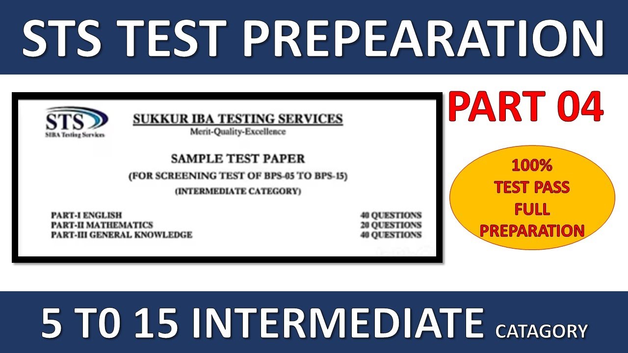 Sts intermediate Test preparation 2025-26 || BPS 05 to 15 || #sts #iba
