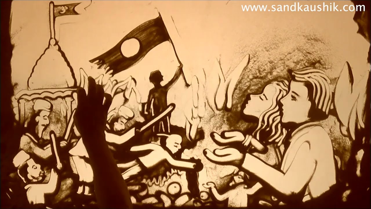 Sand Art Tribute: Persecution of Hindus in Bangladesh by Sand Kaushik | Hindu Genocide in Bangladesh