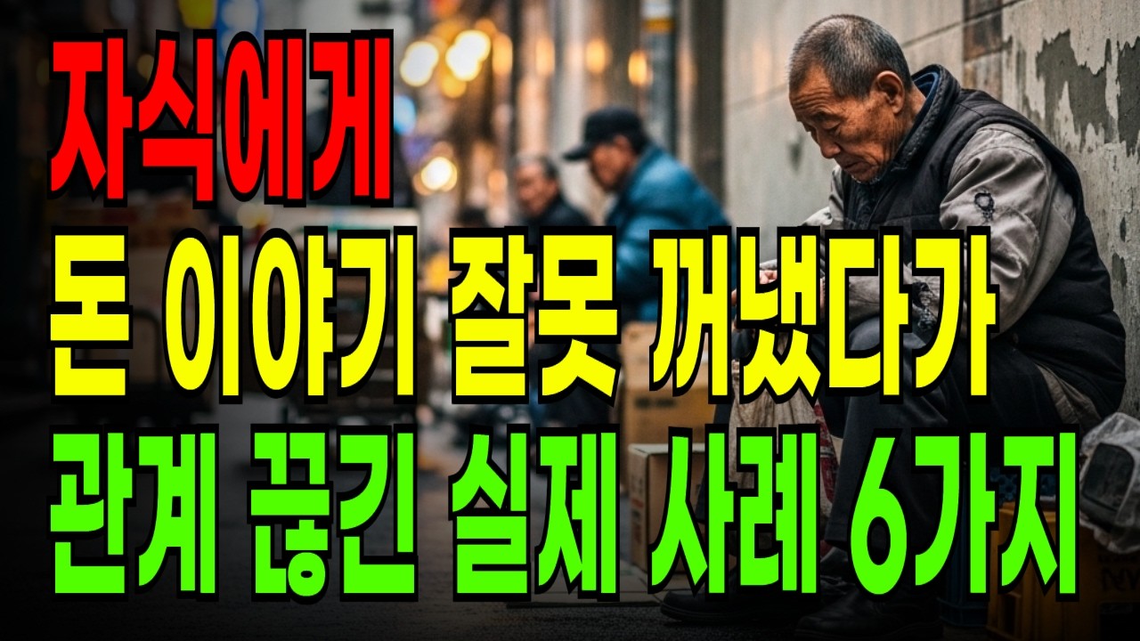 자식에게 돈 이야기 잘못 꺼냈다가 관계 끊긴 실제 사례 6가지