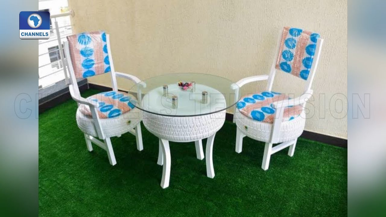 Young Nigerian Turns Used Tyres Into Beautiful Furniture |Community Report|