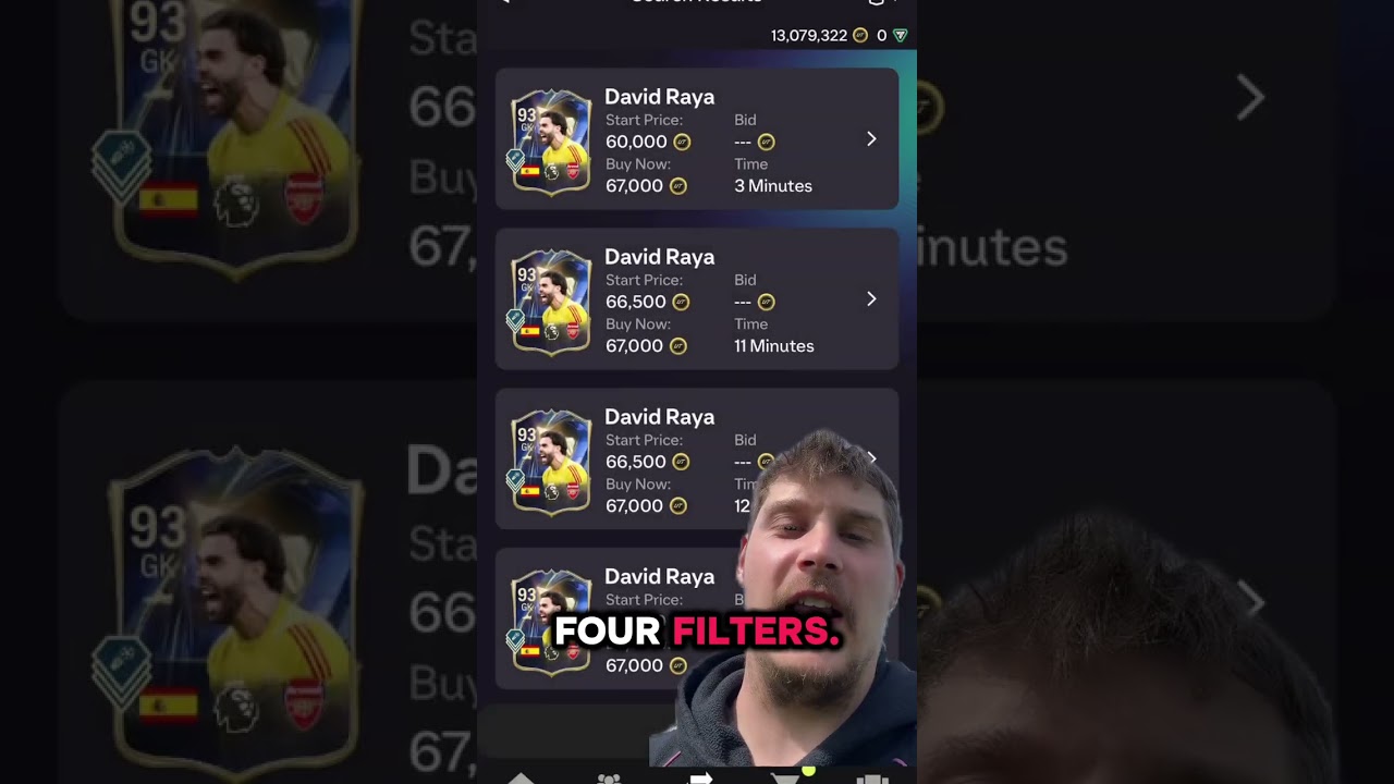 TOTS premier league sniping filters 