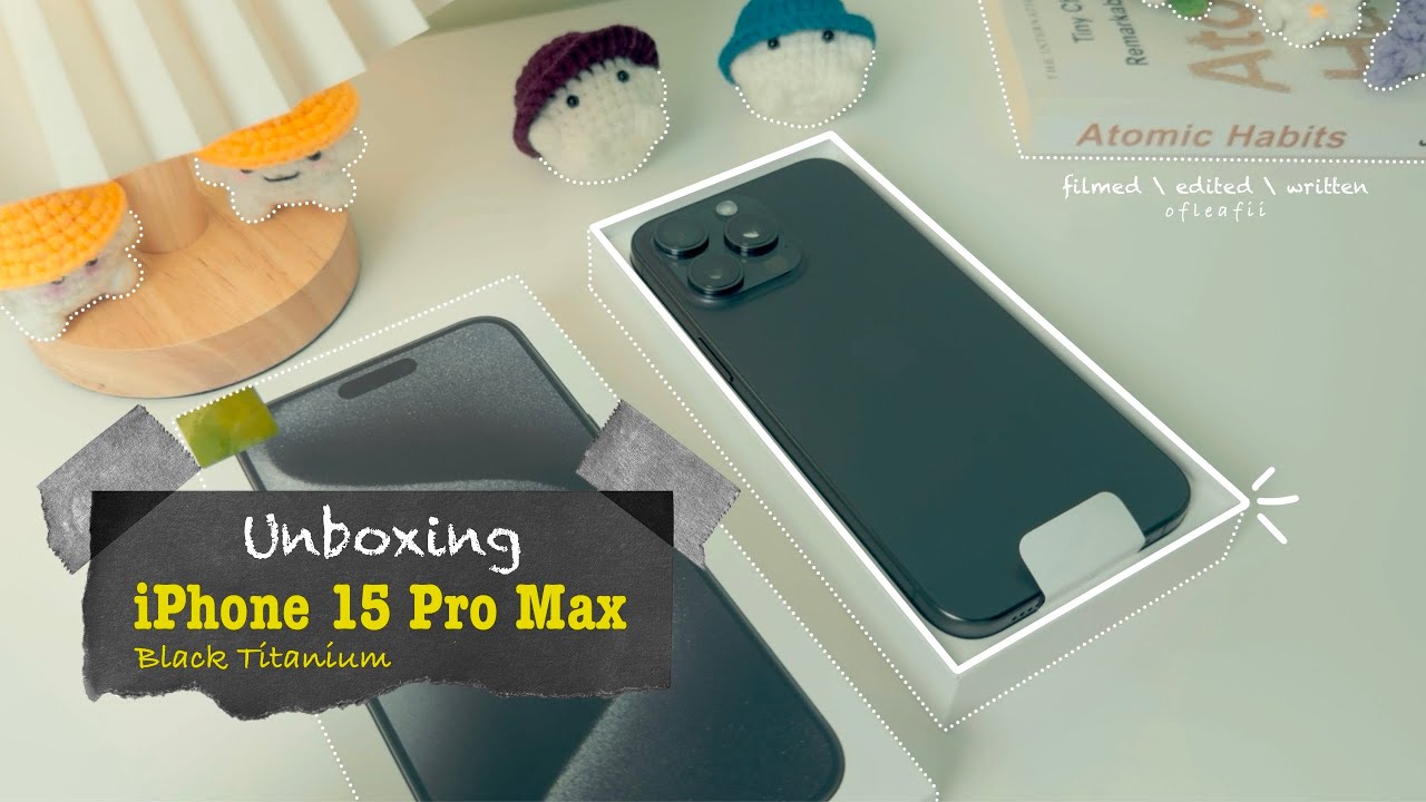 unboxing iPhone 15 ProMax black titanium 256GB ⋆˚⊹♡ | setup, customization, camera setting & testing