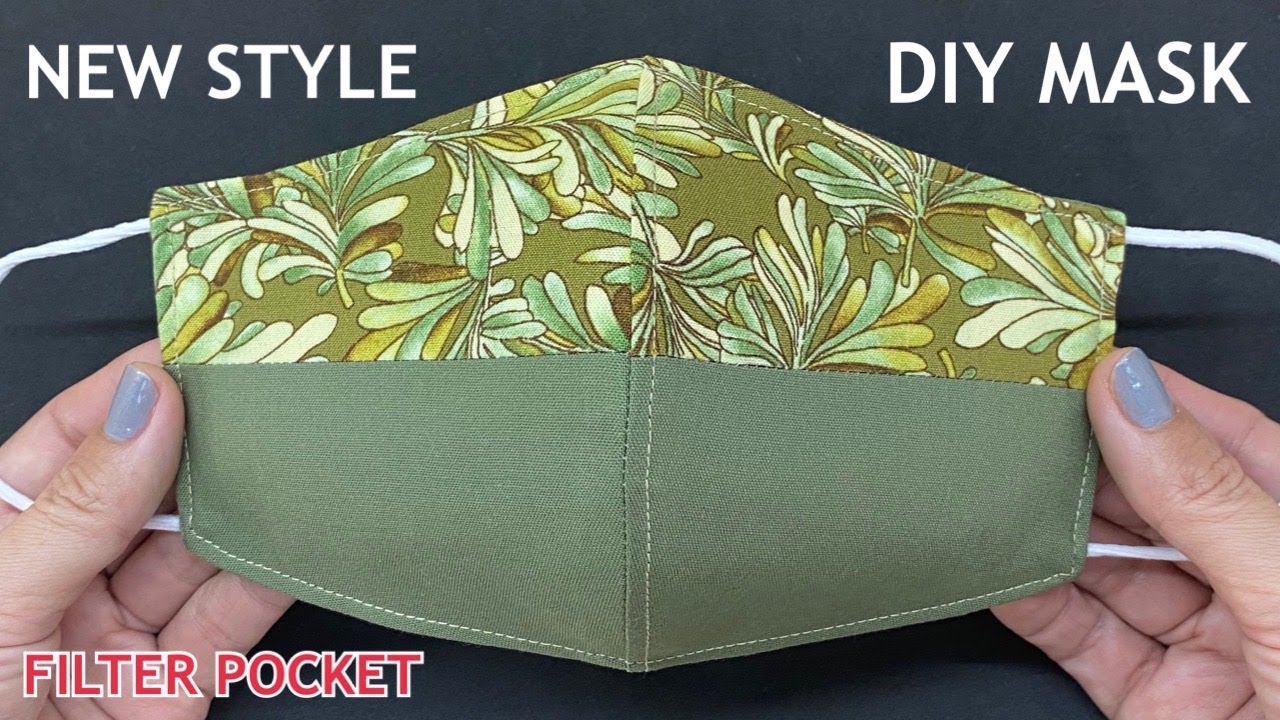 Diy Breathable Face Mask 2Tone Style With Pocket For Replaceable Filter Easy Pattern Sewing Tutorial