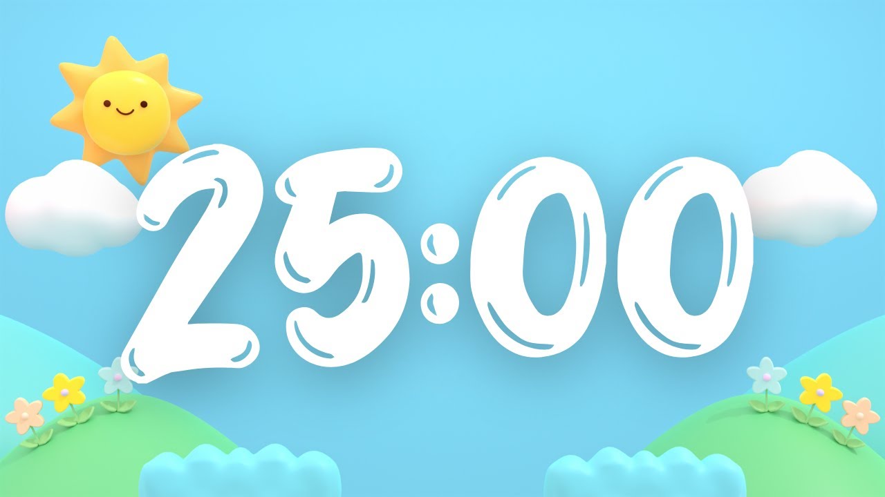 25 Minute Timer with Relaxing Music for Classroom Study and More