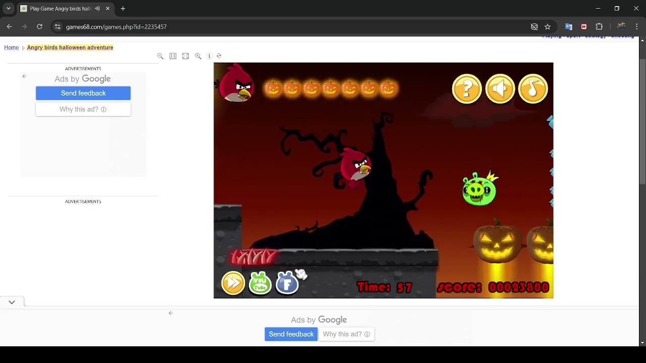 Luigi plays: Angry Birds Halloween Adventure