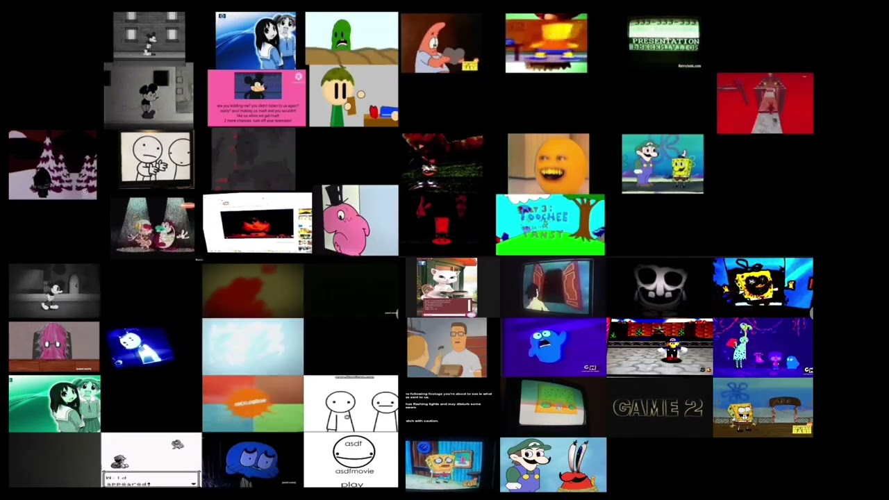 64 Creepypasta videos upcoming jumpscares played at once 2