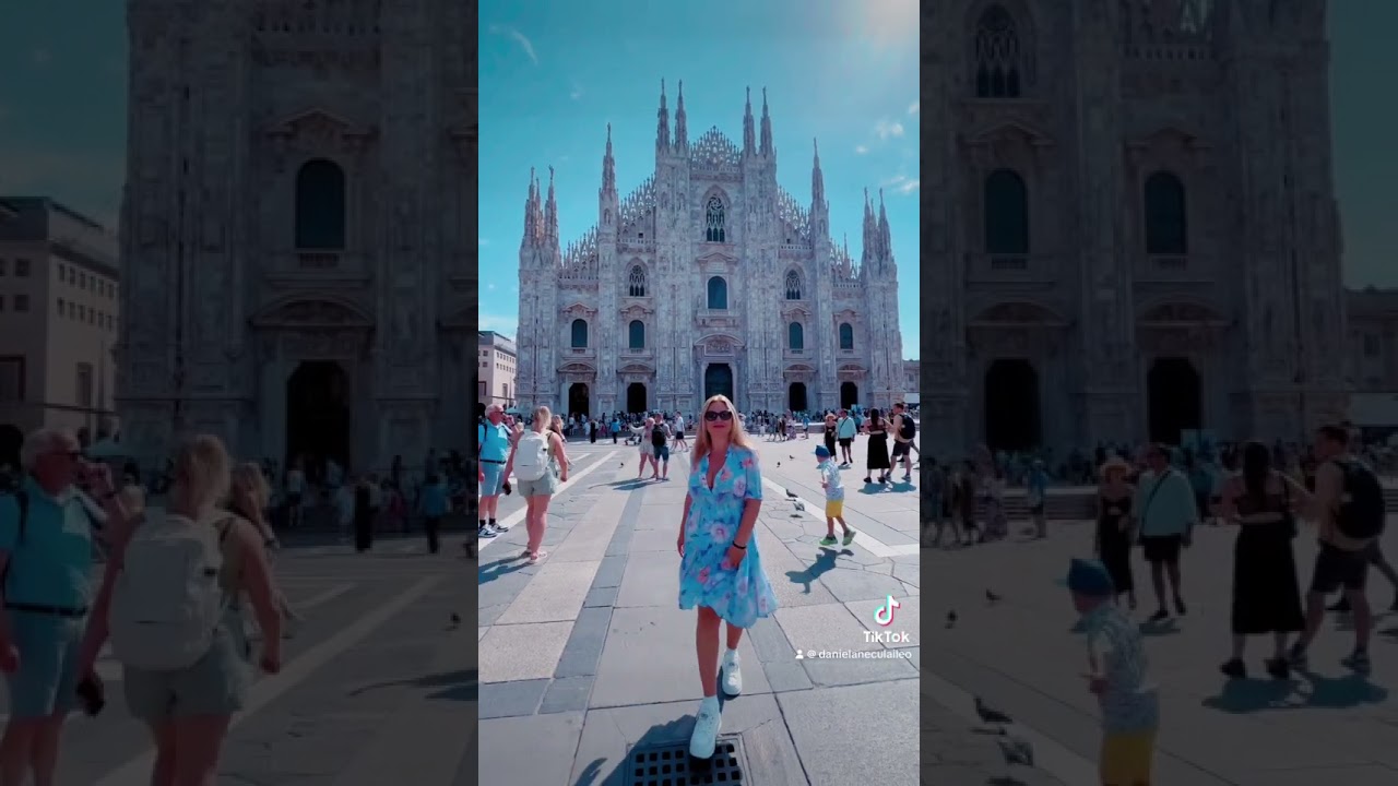 Piazza del Duomo.Milan Dom Square.Visit Milano.The Dom.Milano City. Piața Domului din Milano. Domul