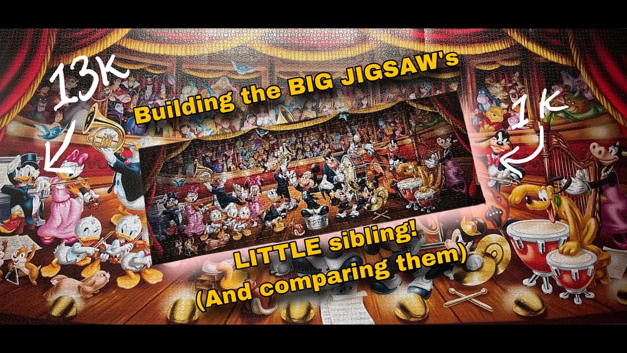COMPARING the 13,200 PIECE Disney Orchestra puzzle with the 1000 PIECE version!