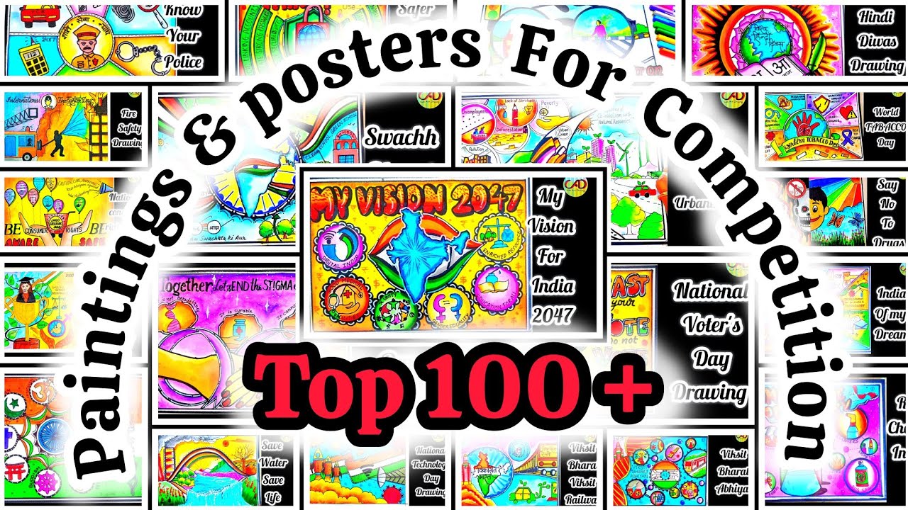 🥇100+ best paintings for drawing competition|Top paintings to win drawing competition.🏆