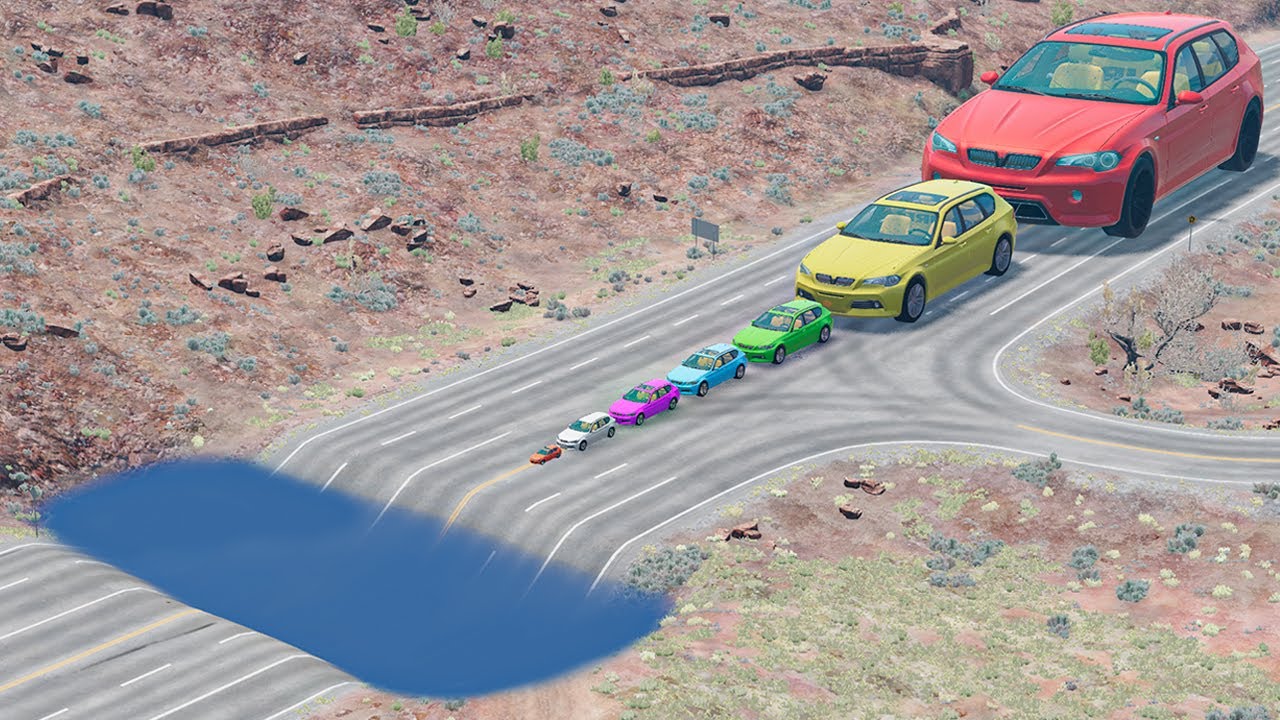 Big & Small Cars vs Deep Water - BeamNG.Drive