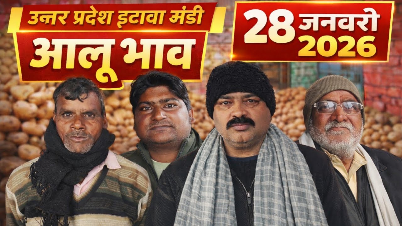 उत्तर प्रदेश इटावा मंडी आलू भाव | 28 जनवरी 2026 | आज का ताज़ा मंडी रेट