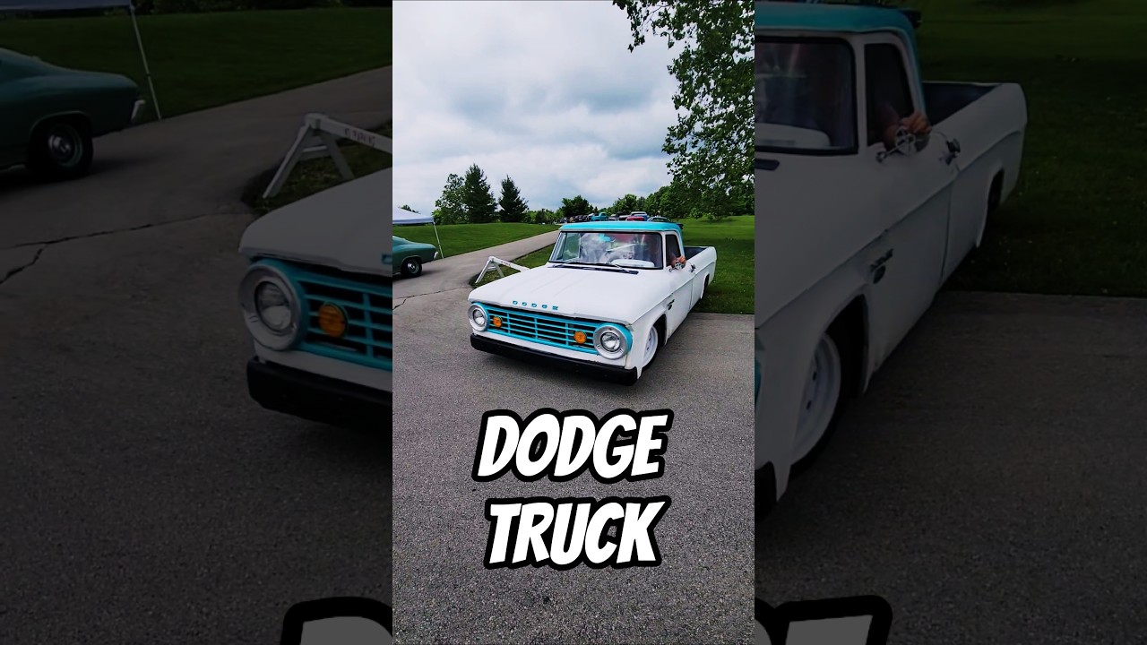 😎 Slammed 1967 Dodge D100 Pickup Truck | Cars Leaving Car Show #truck #hotrod #mopar