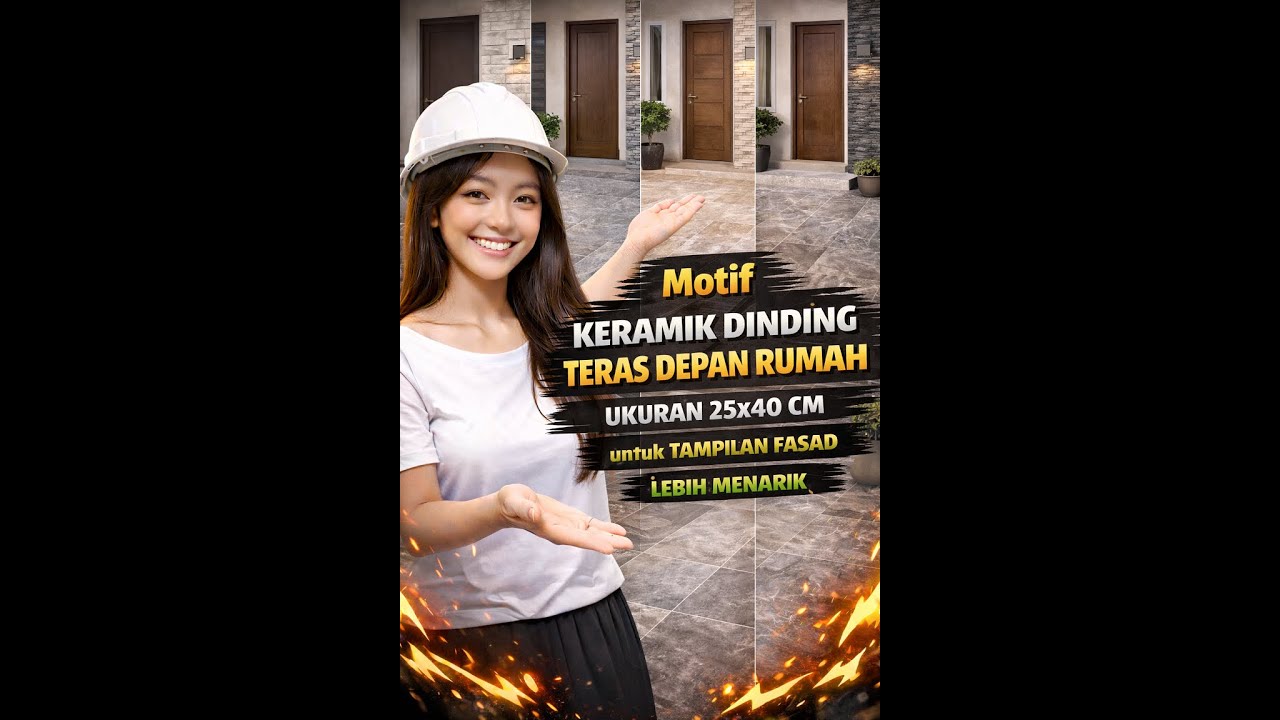 Motif Keramik Dinding Teras Depan Rumah Ukuran 25x40 cm untuk Tampilan Fasad Lebih Menarik dan Tahan