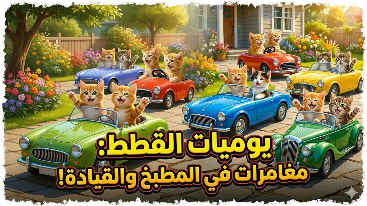 ألطف قصة كفاح! 🐱🥤 القطة الأم وأولادها يفتتحون مشروعهم الخاص"