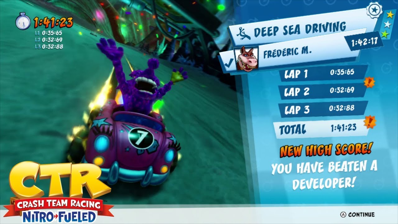 Crash Team Racing Nitro Fueled: Developer Time Trial - Deep Sea Driving