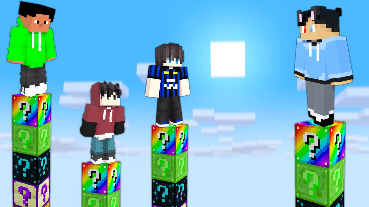 Ultimate LUCK BLOCK PILLARS in Minecraft!
