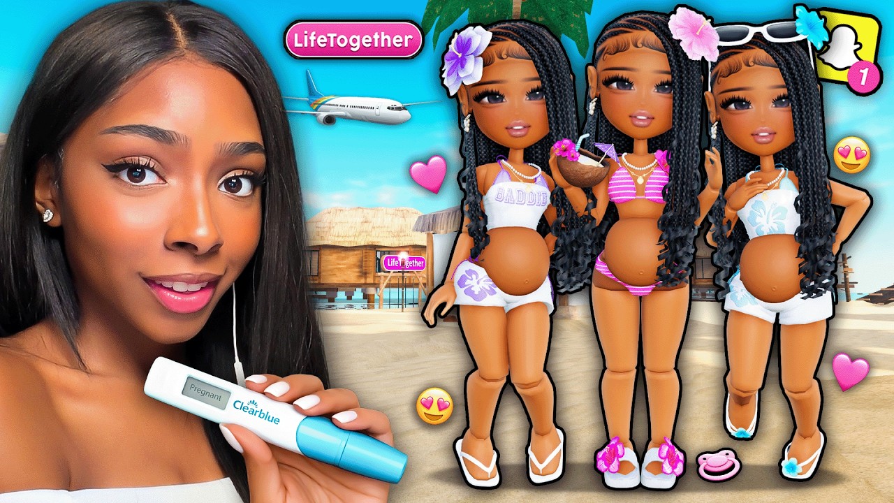 PREGNANT REALISTIC TRIPLETS GO TO BORA BORA 🏝️ (Roblox Snapchat)
