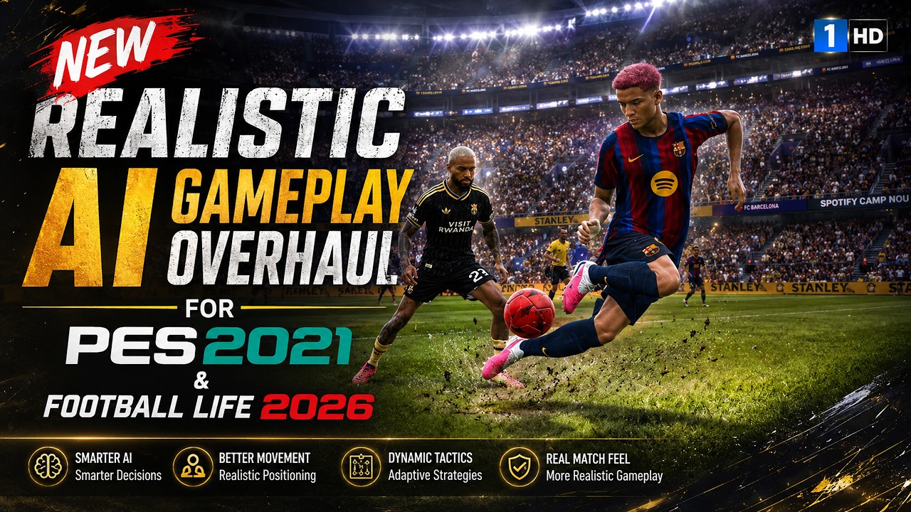 New Realistic AI Gameplay Overhaul + Installation - PES 2021 & Football Life 2026