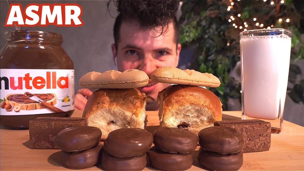 ASMR NUTELLA w/ SWEET BRIOCHE BREAD, COOKIES & NUTELLA B-READY MUKBANG 먹방 | EATING SOUNDS