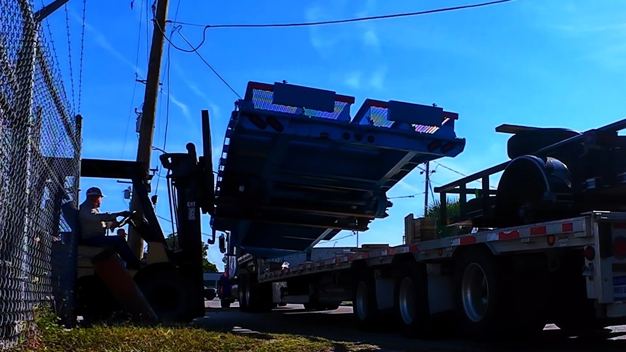 Unloading at Barry's Trailers in Sarasota, FL
