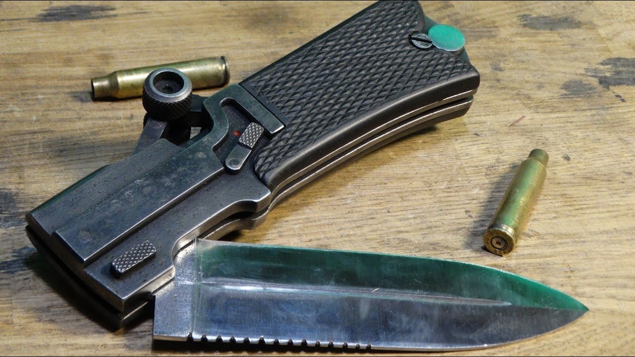 Making a Luger-Parabellum P-08 1908 switchblade. Military folding knife.#4