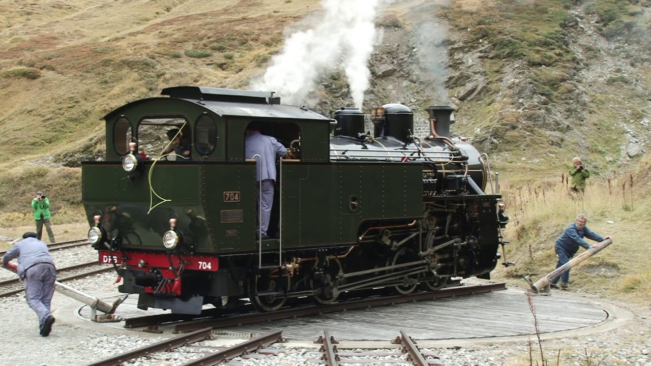 Dampfbahn Furka-Bergstrecke DFB - Probefahrt 6. Oktober 2018 HG 4/4 Nr. 704