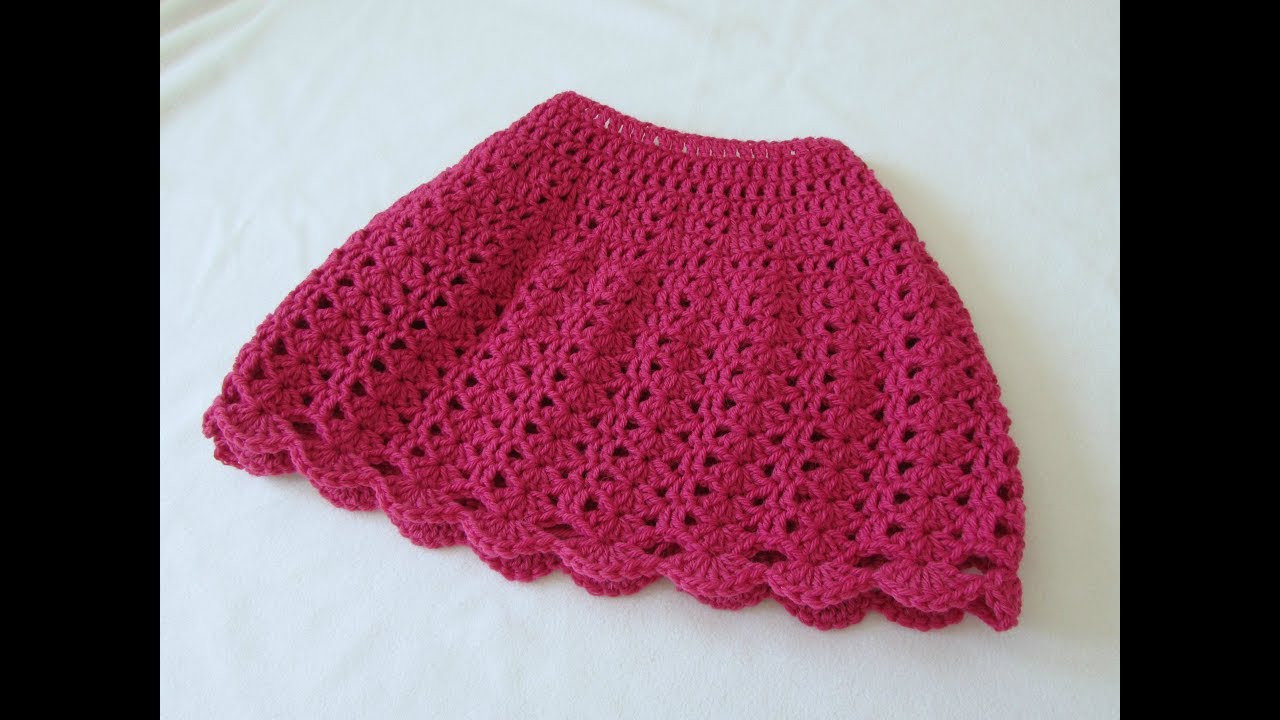 How to crochet a simple shell stitch skirt - any size