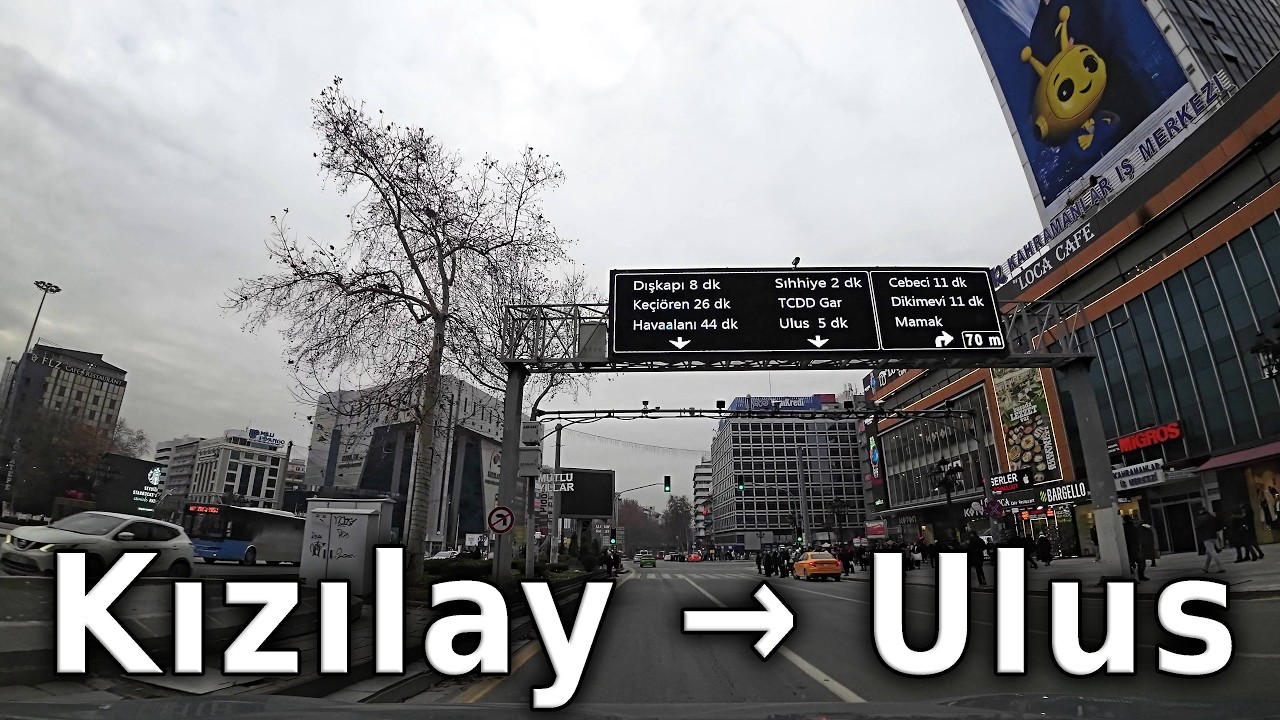 Başkent ANKARA Kızılay'dan Ulus'a 4K Araba Sürüş Turu