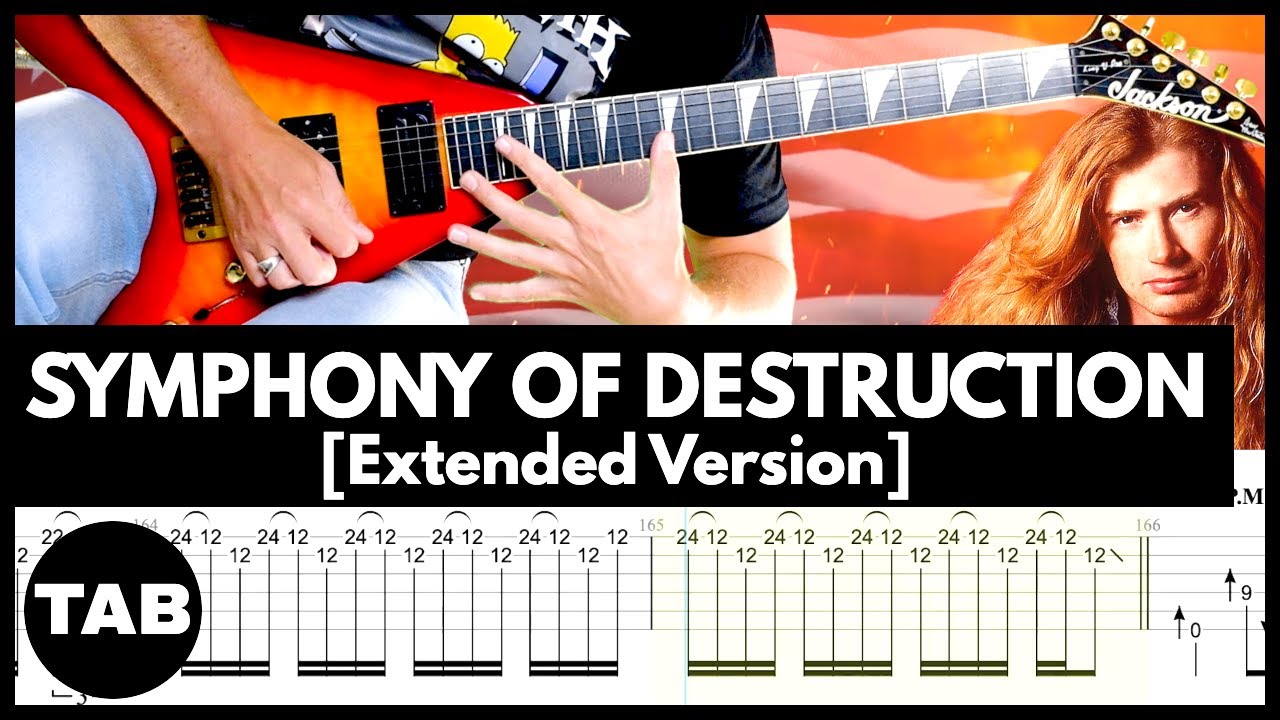 SYMPHONY OF DESTRUCTION Megadeth Guitar TAB | Lesson | Tutorial | Cover