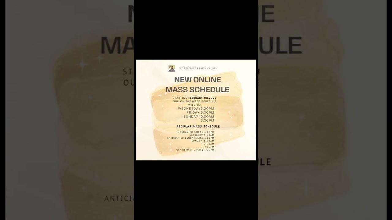 NEW ONLINE MASS SCHEDULE #mass #chatolichchruch #youtube