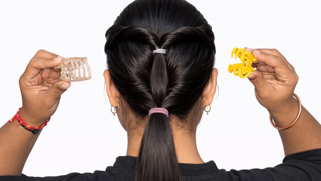 1 Minute Clutcher Hairstyle Hack | Easy Updo W Claw Clip 🧿 Hairstyle Tutorial 