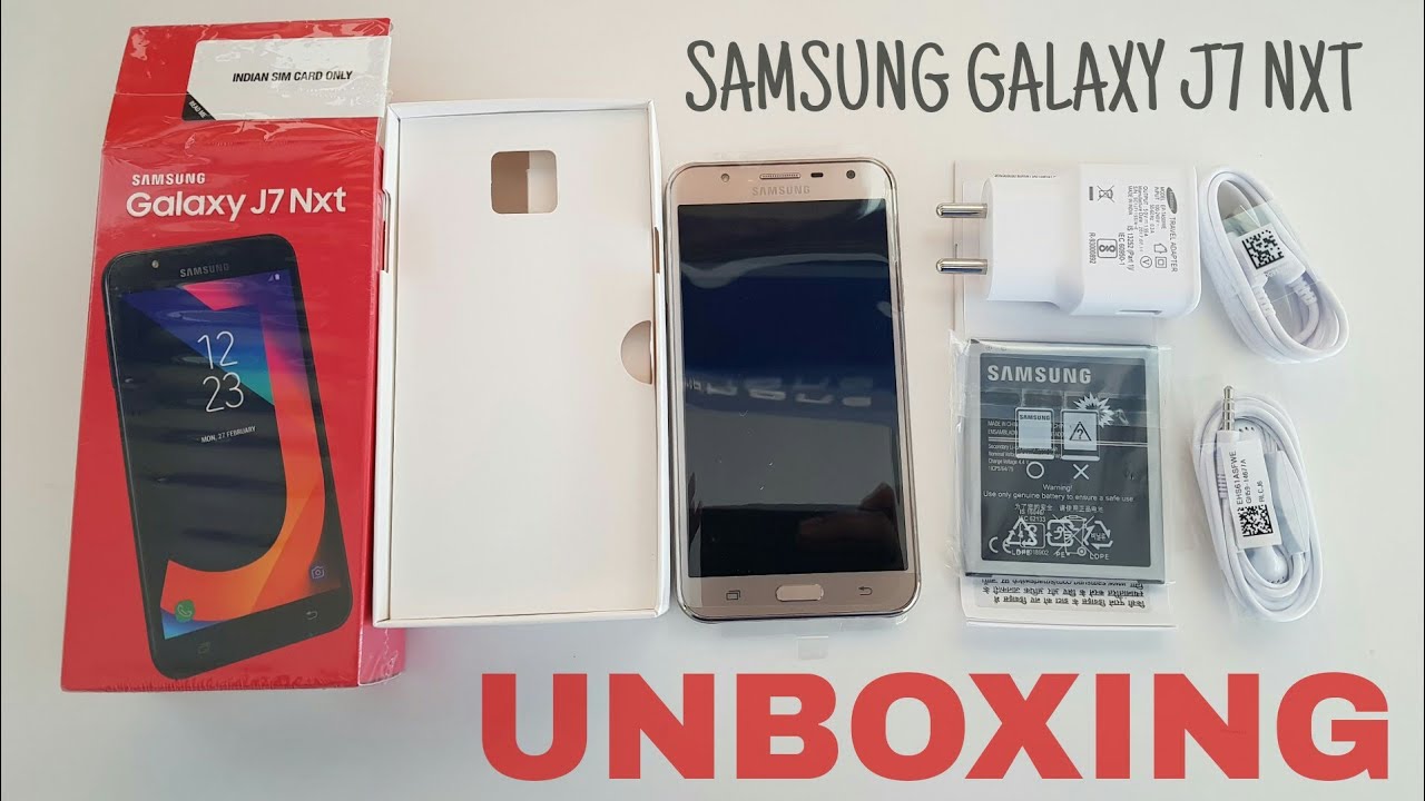 Samsung Galaxy J7 Nxt Unboxing, hands on black and gold, review