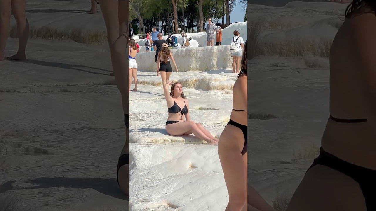 🌞The Wonder Of White Natural Pamukkale Turkey -Best Day🏖️ #pamukkale #cleopatra #summervibes