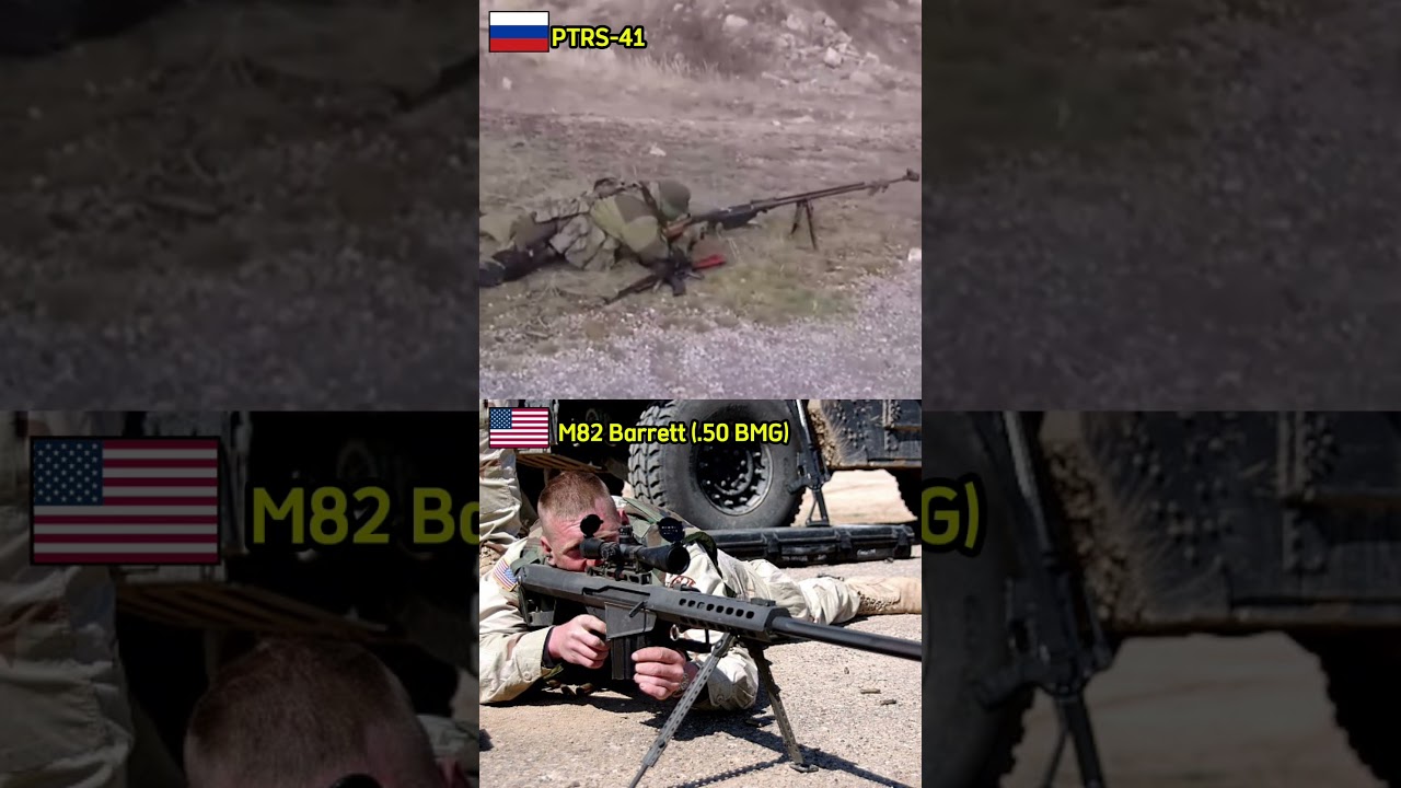 🇷🇺 PTRS-41 vs. M82 Barrett 🇺🇸 &ndash; Which Anti-Materiel Rifle Reigns Supreme? #shorts #military #war