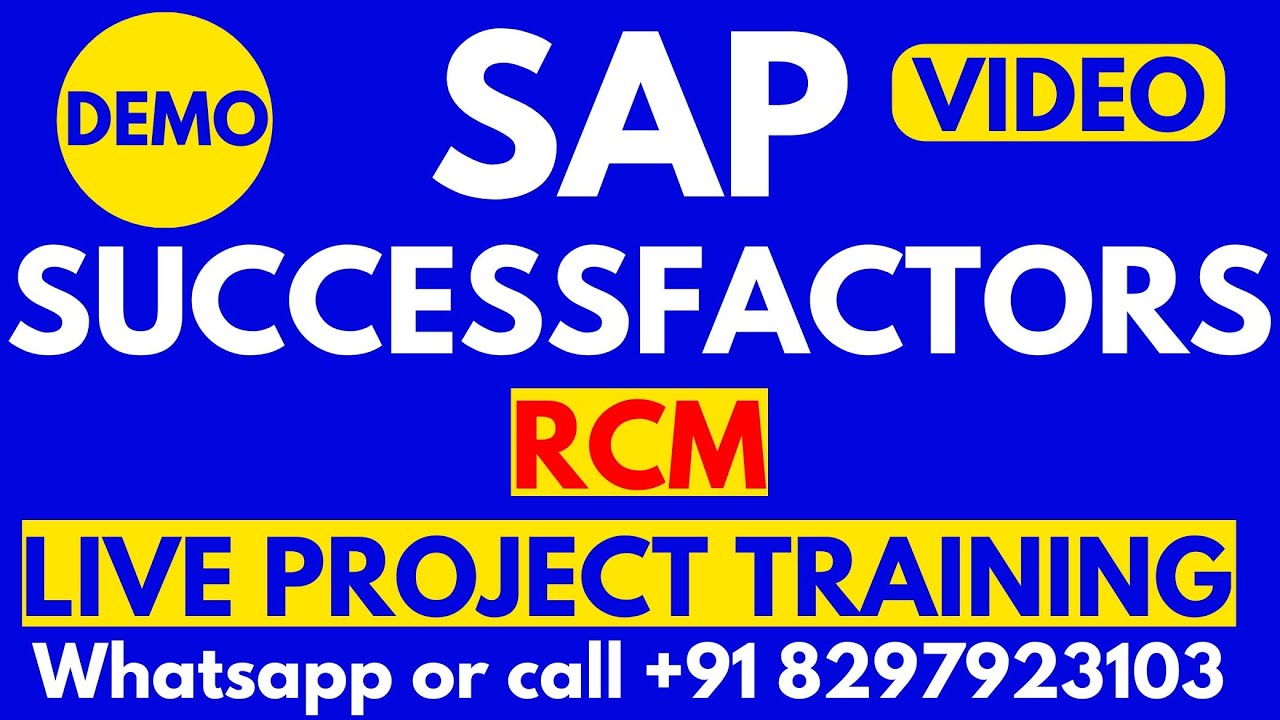 SAP Successfactors Recruiting ( RCM ) Training Online Videos 1 Call: +91-8297923103