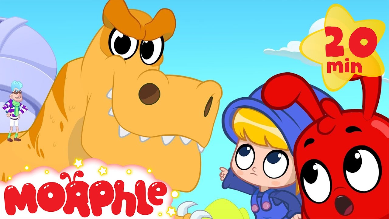 Dinosaur T-rex! Morphle the dinosaur superhero saves the day! Kids video